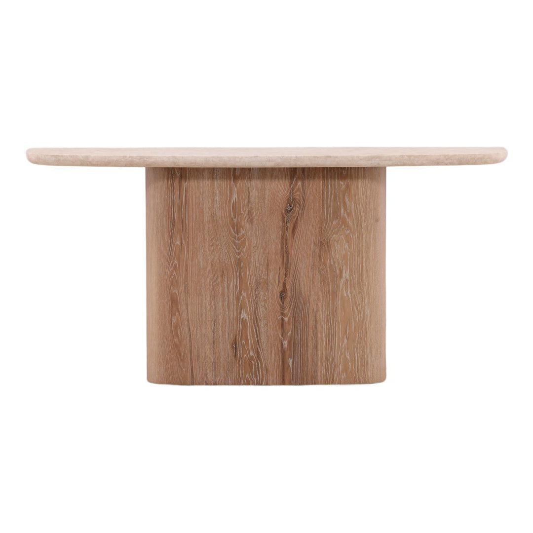 Bela Marble and Oak Console Table, front view
