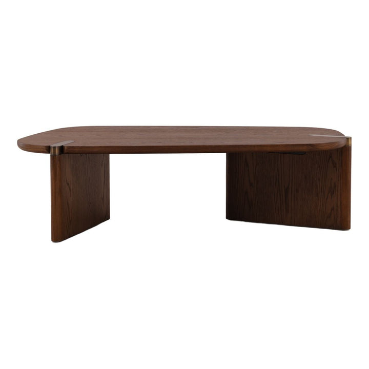 Sula Wood and Brass Coffee Table, back view