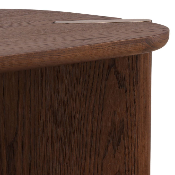 Sula Wood and Brass Coffee Table, detail 2 view