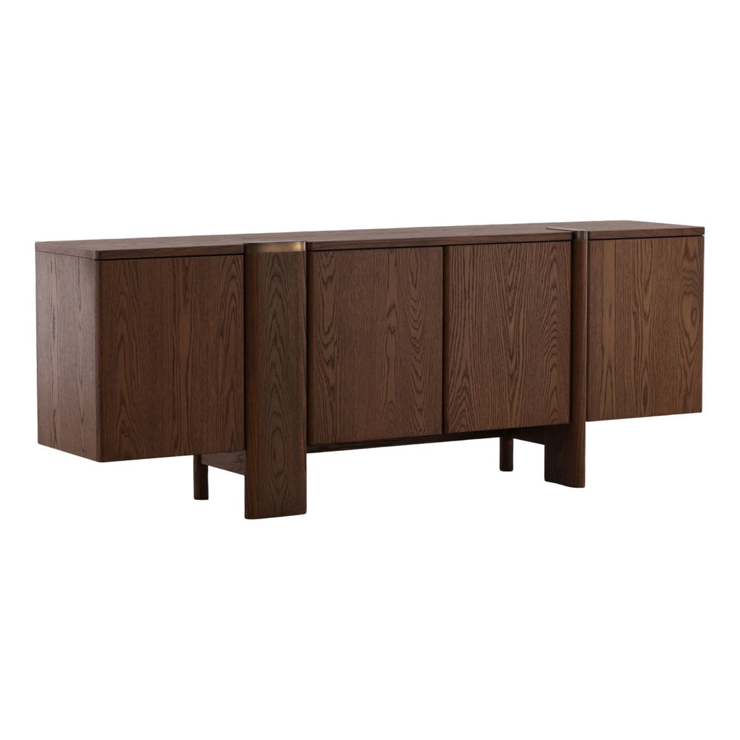 Soleil Oak Veneer Sideboard, three-quarter studio view