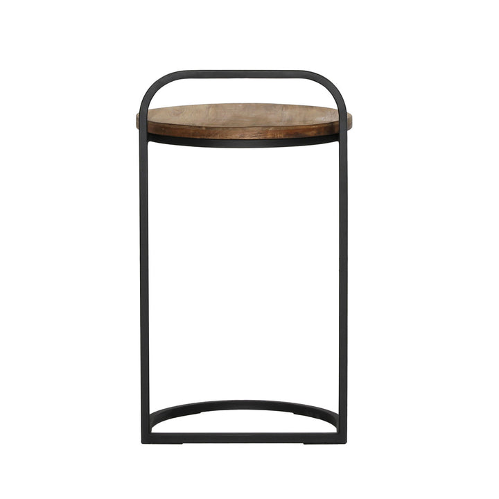 Larkin Teak Laptop Side Table, back view