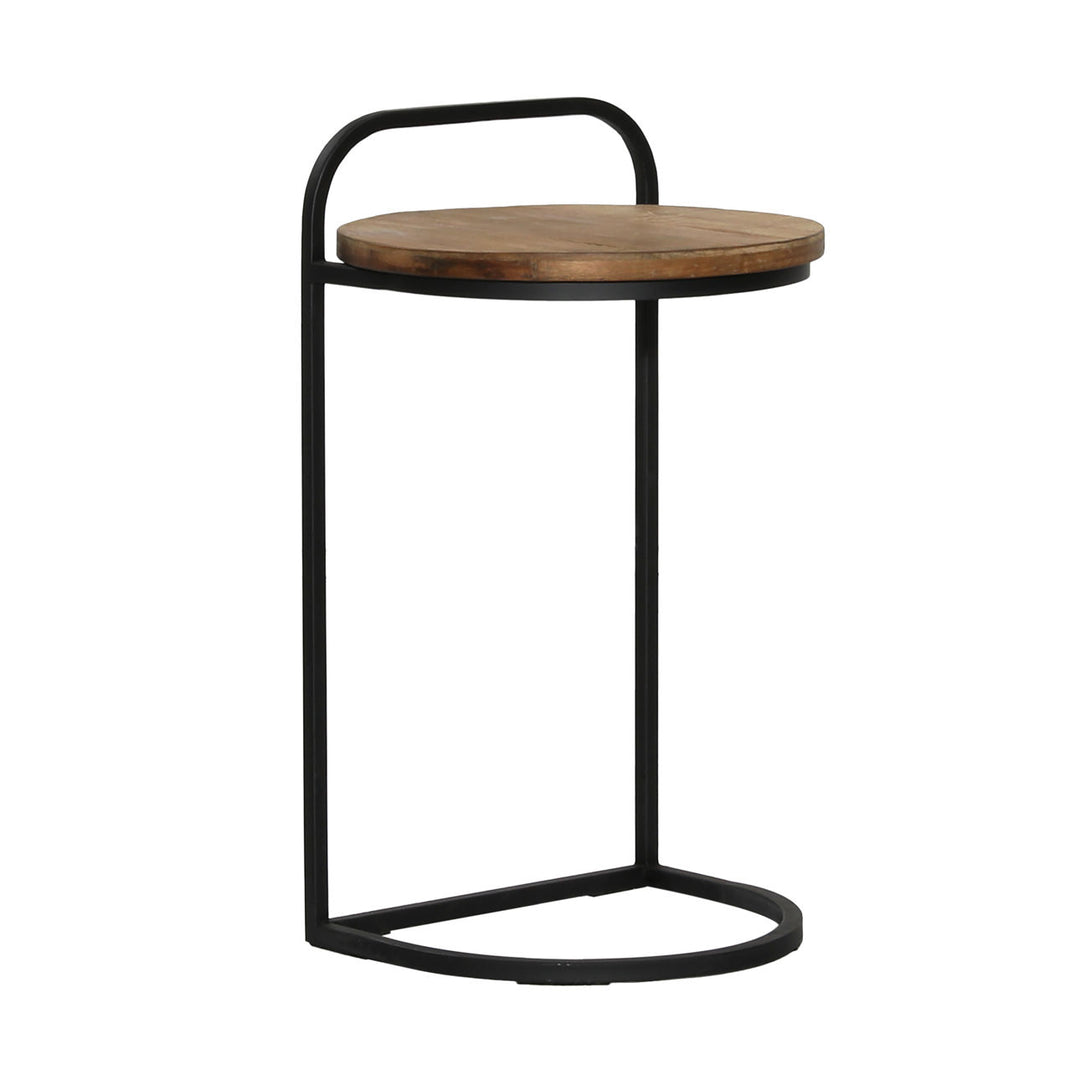 Larkin Teak Laptop Side Table, three-quarter studio view