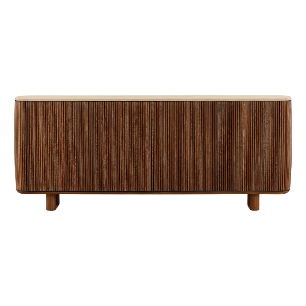 Aria Micro Cement and Teak Sideboard, front view
