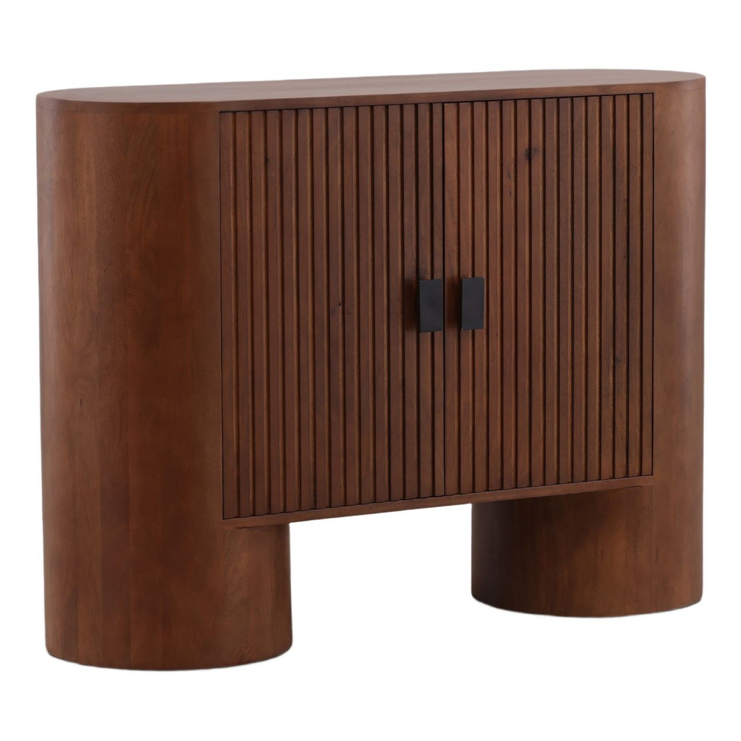 Sterling Mango Wood Sideboard, Two Door, three-quarter studio view