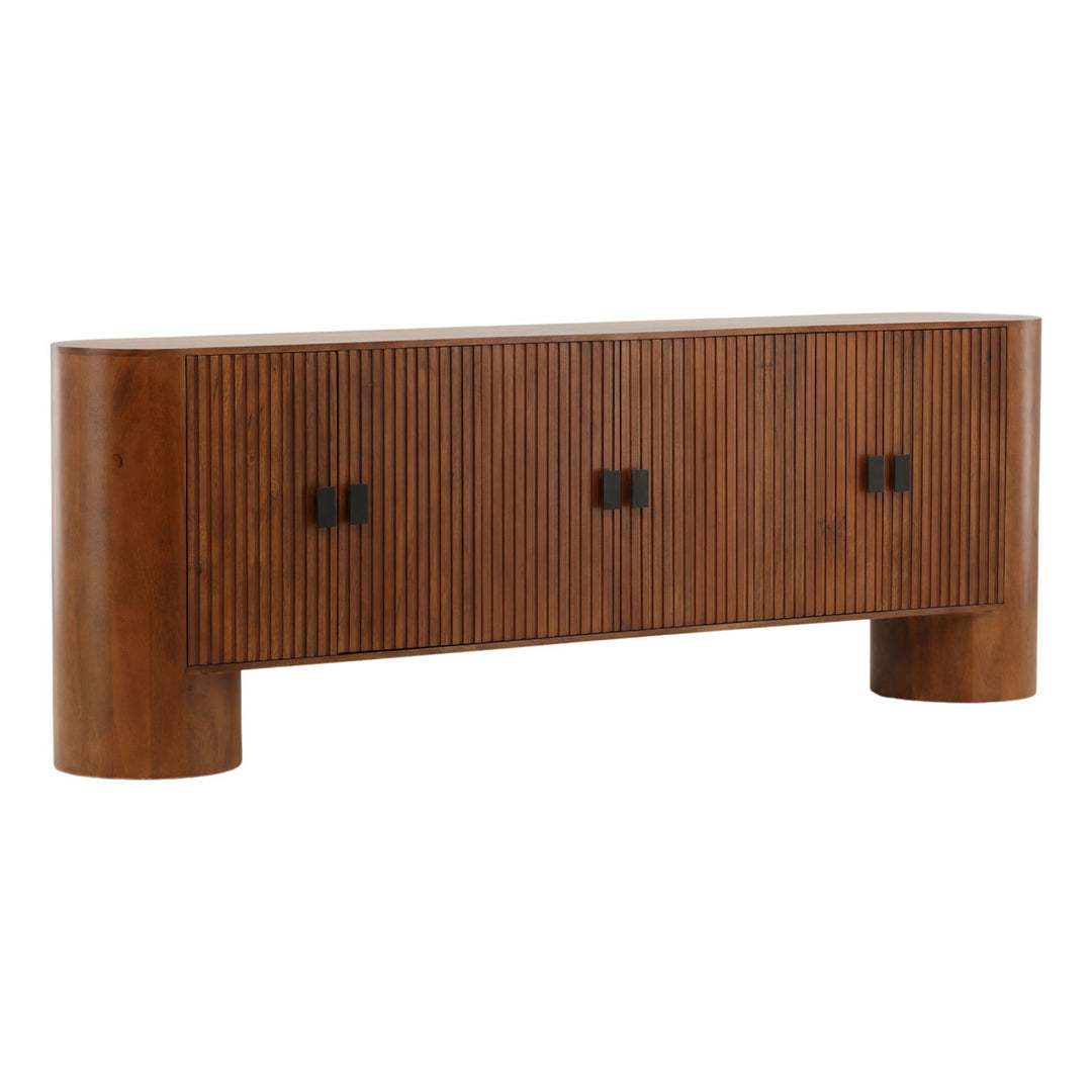 Sterling Mango Wood Sideboard, Six Door, three-quarter studio view