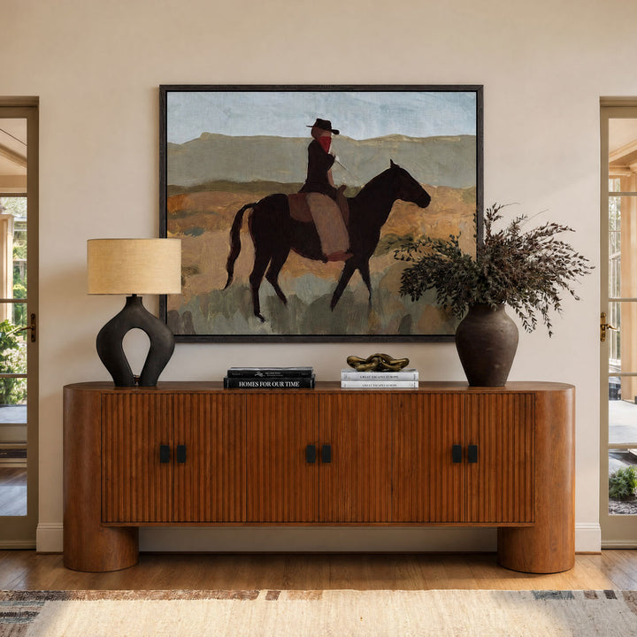 Sterling Mango Wood Sideboard, Six Door, lifestyle view