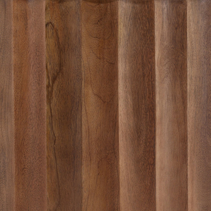 Miren Travertine and Wood Side Table, detail 3 view
