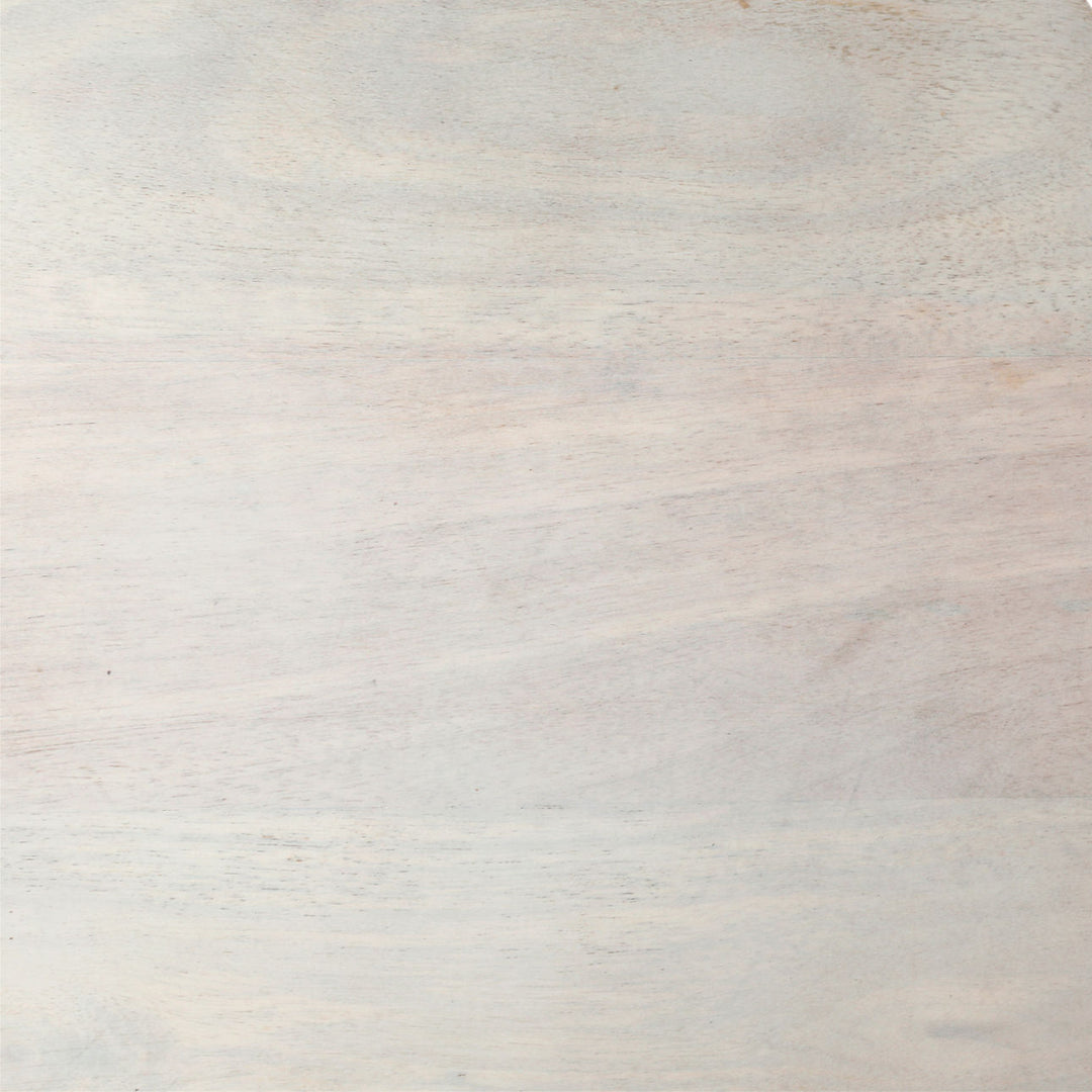 Della Whitewash Side Table, detail 1 view