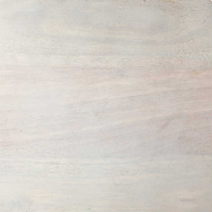 Della Whitewash Side Table, detail 1 view