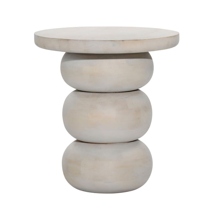 Della Whitewash Side Table, three-quarter studio view