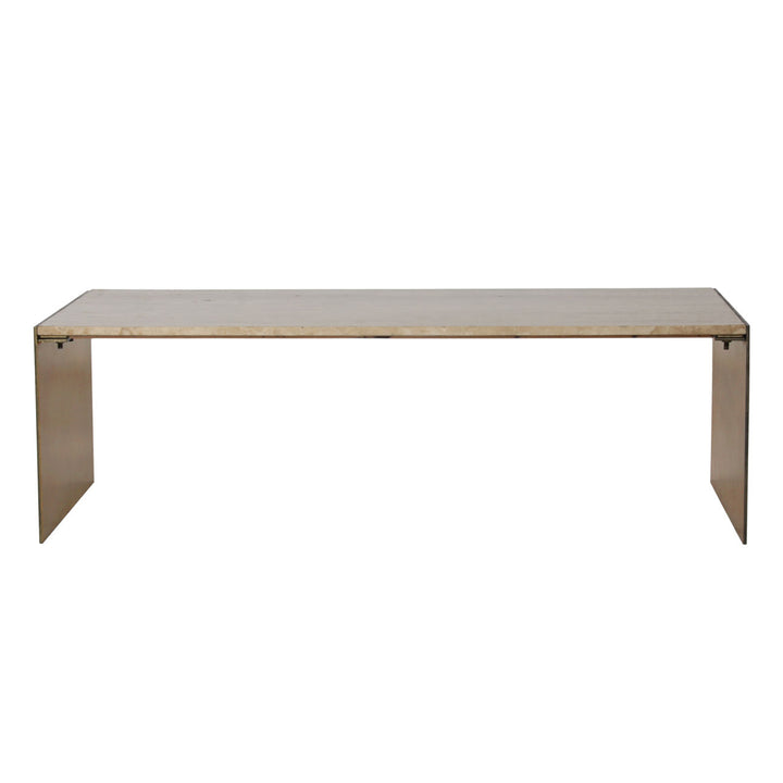 Keira Travertine Coffee Table, front view