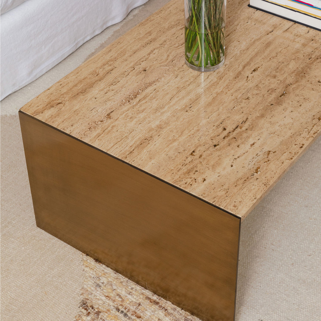 Keira Travertine Coffee Table, alternate lifestyle view 1