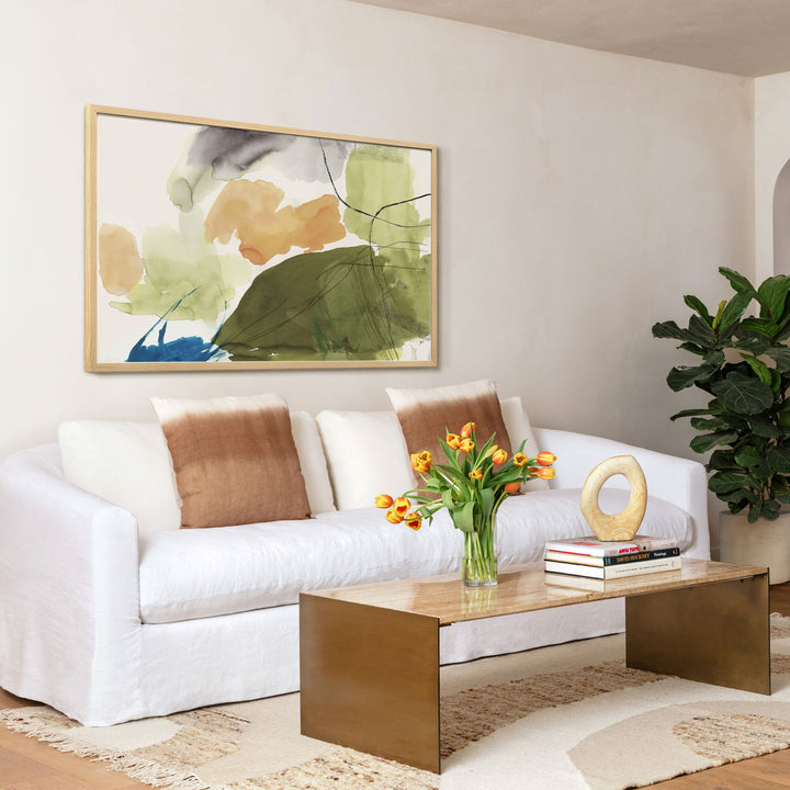 Keira Travertine Coffee Table, lifestyle view