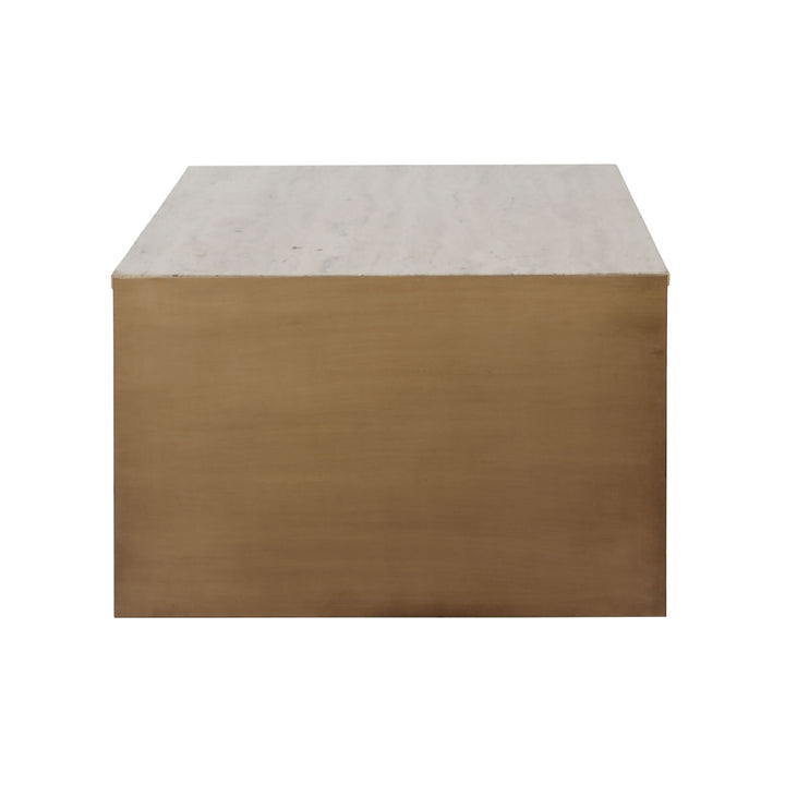 Keira Travertine Coffee Table, profile view