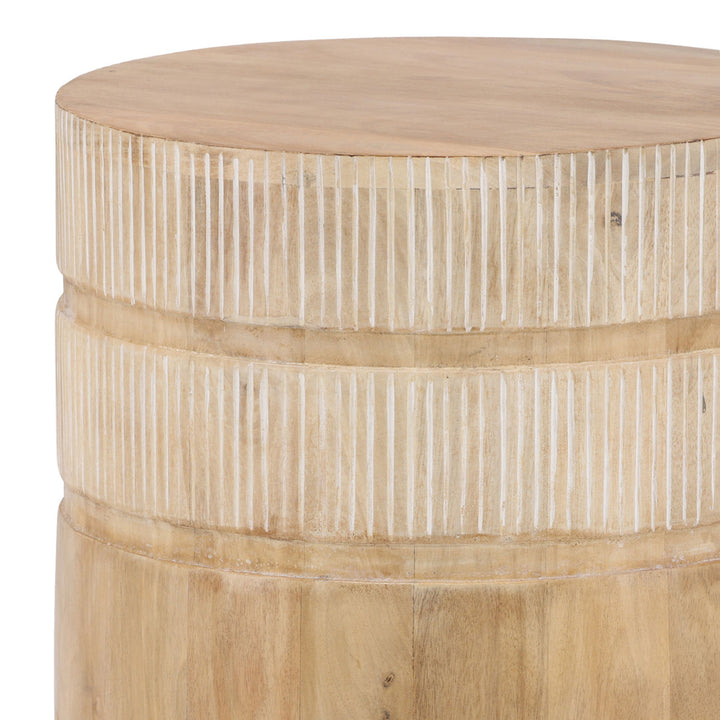 Melia Mango Wood Side Table, detail 2 view