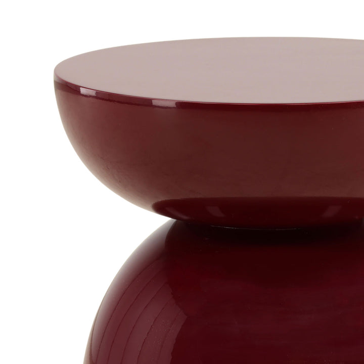 Dune Burgundy Side Table, detail 1 view