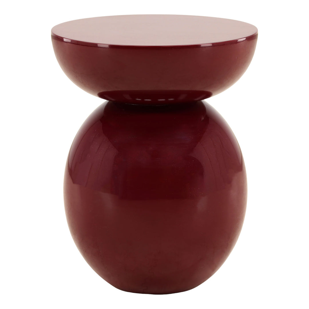Dune Burgundy Side Table, three-quarter studio view