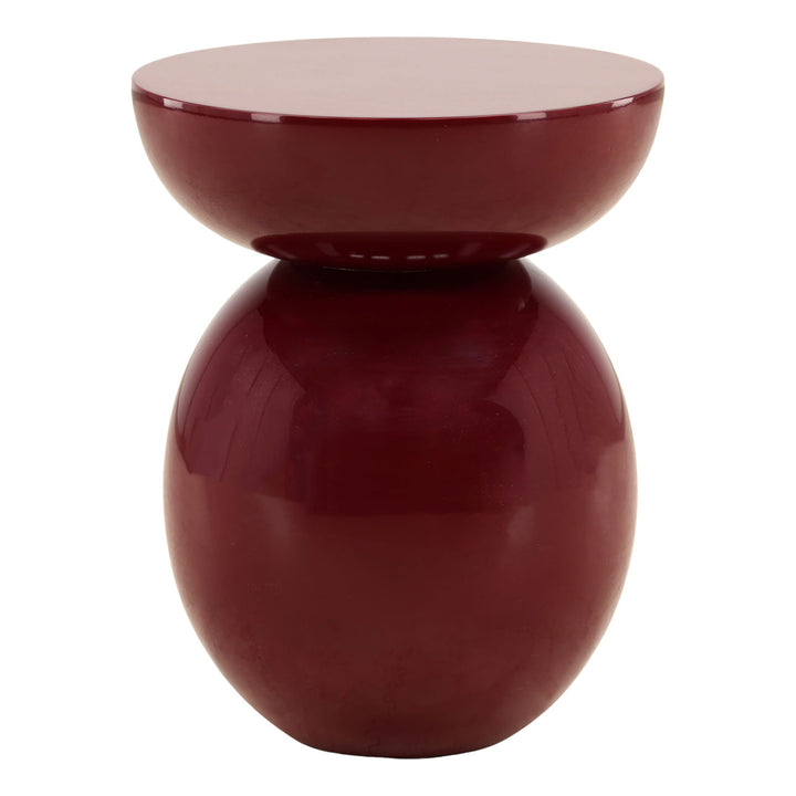 Dune Burgundy Side Table, three-quarter studio view