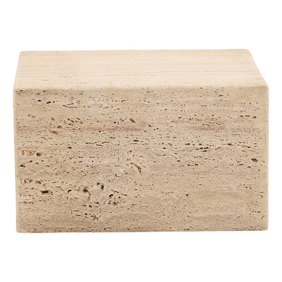 Rita Travertine Coffee Table, front view