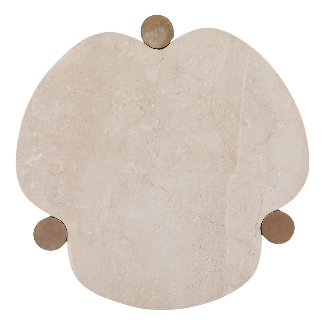 Amaya Stone and Wood Coffee Table, overhead view