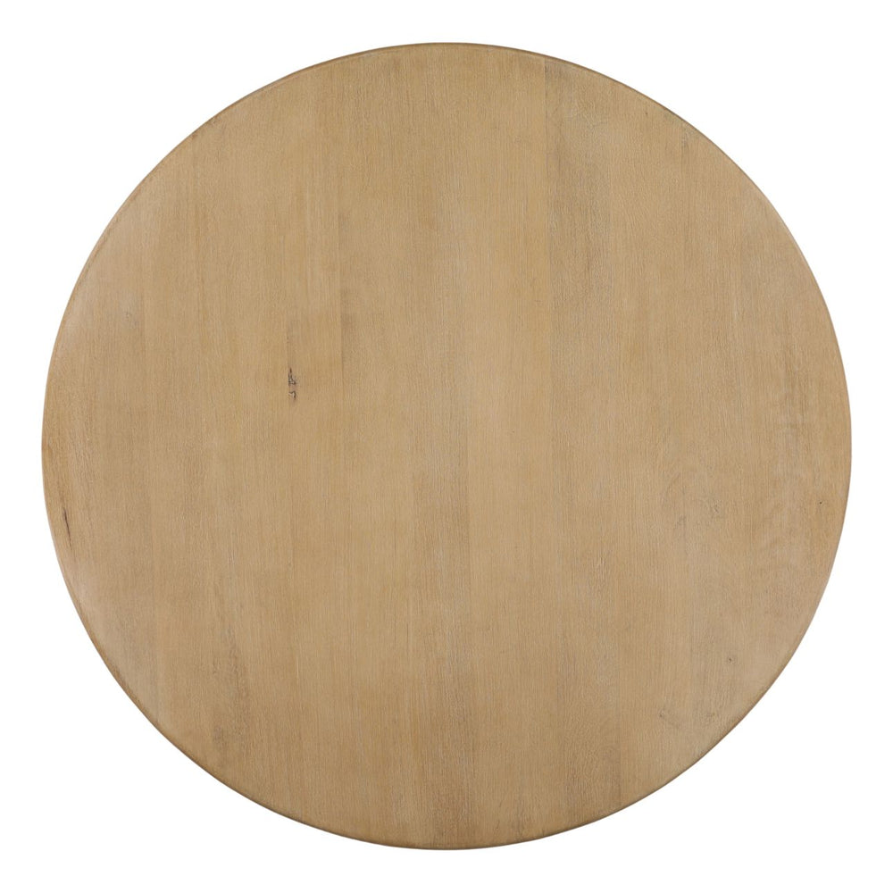 Allegra Natural Mango Wood Dining Table, overhead view
