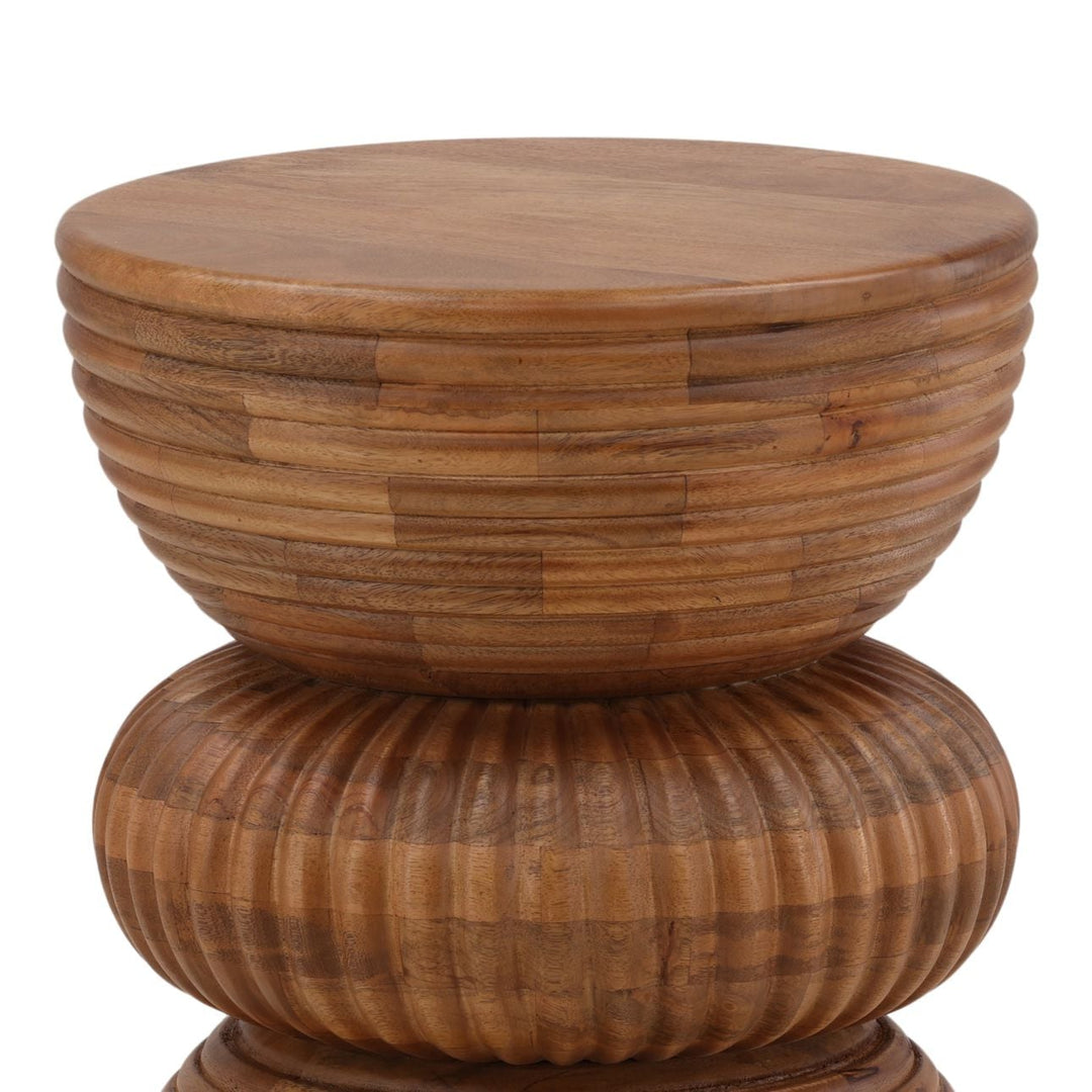 Linden Mango Wood Side Table, detail 2 view