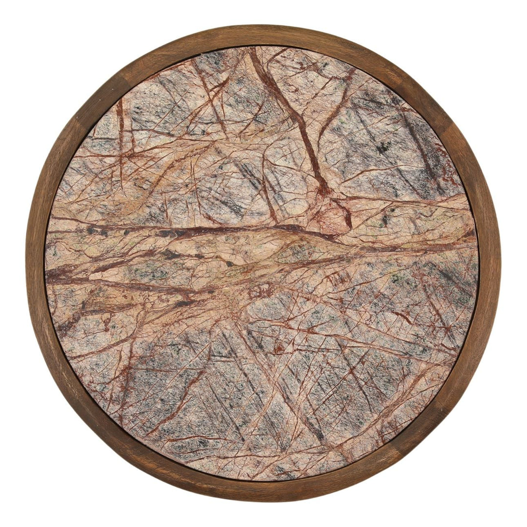 Vera Marble Top Side Table, overhead view