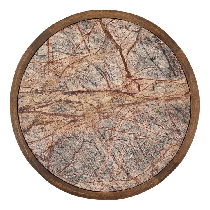 Vera Marble Top Side Table, overhead view