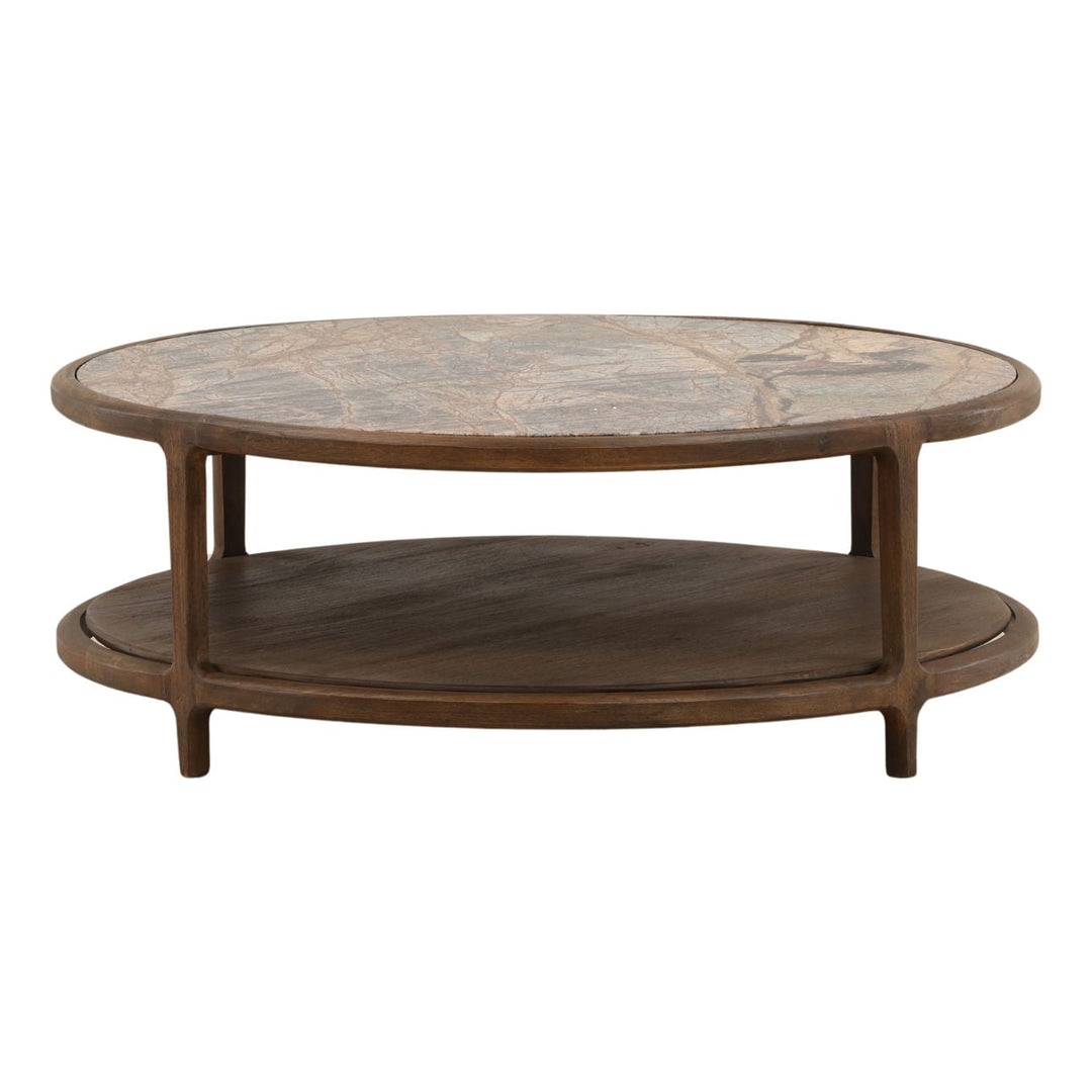 Vera Marble Top Coffee Table, three-quarter studio view