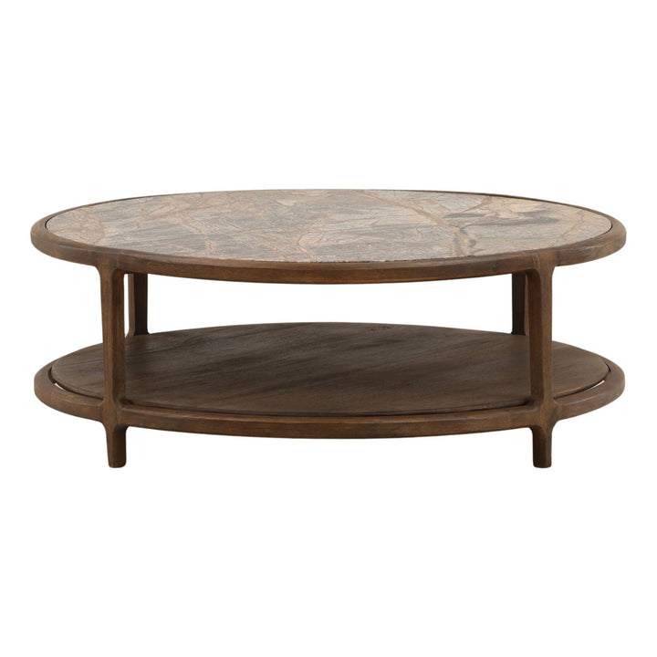Vera Marble Top Coffee Table, three-quarter studio view