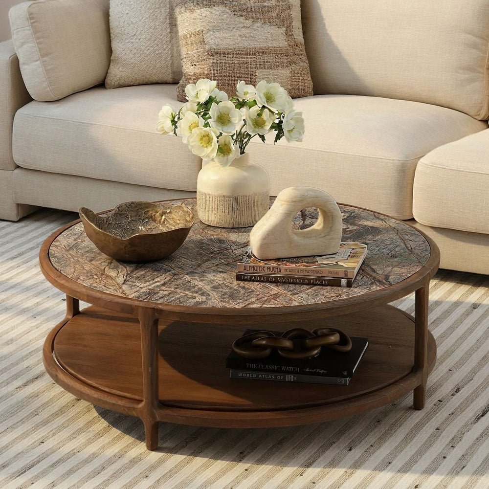 Vera Marble Top Coffee Table, lifestyle view