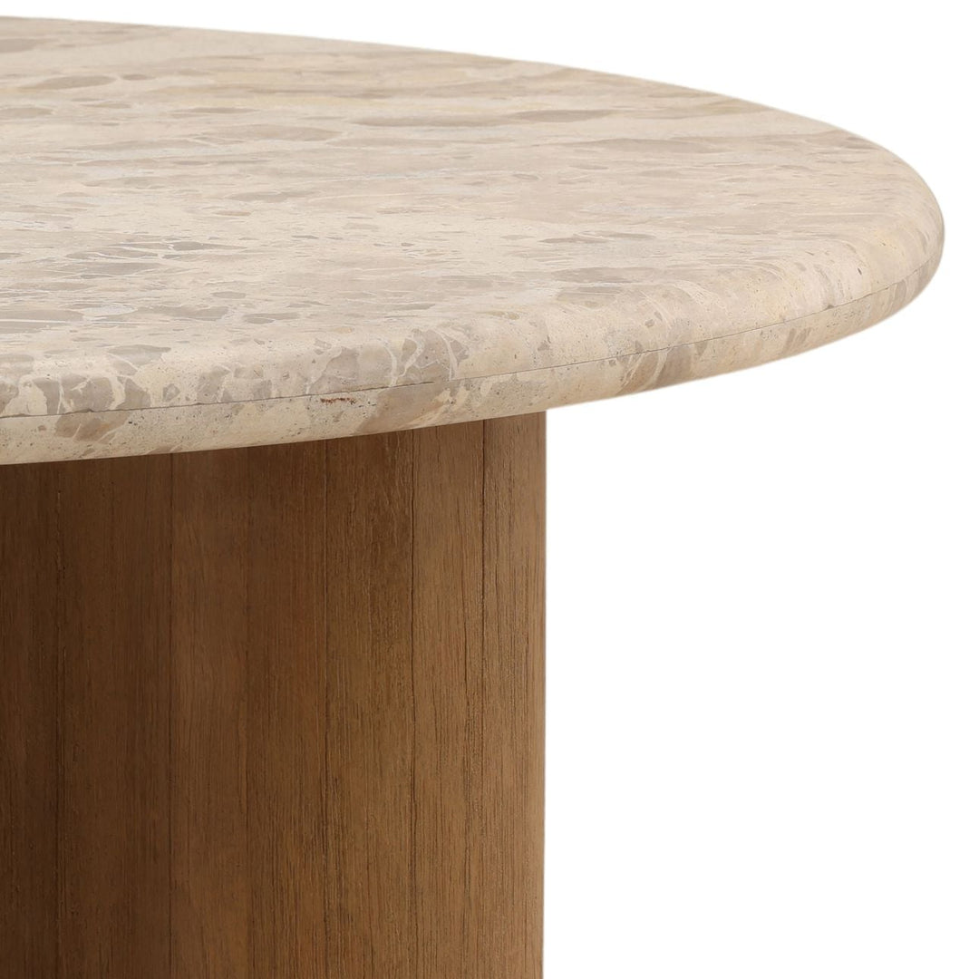Raya Marble and Wood Coffee Table, detail 2 view