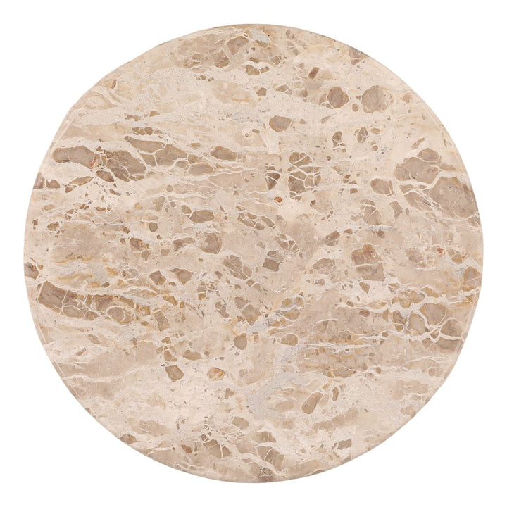 Marbelle Beige Marble Bistro Table, overhead view