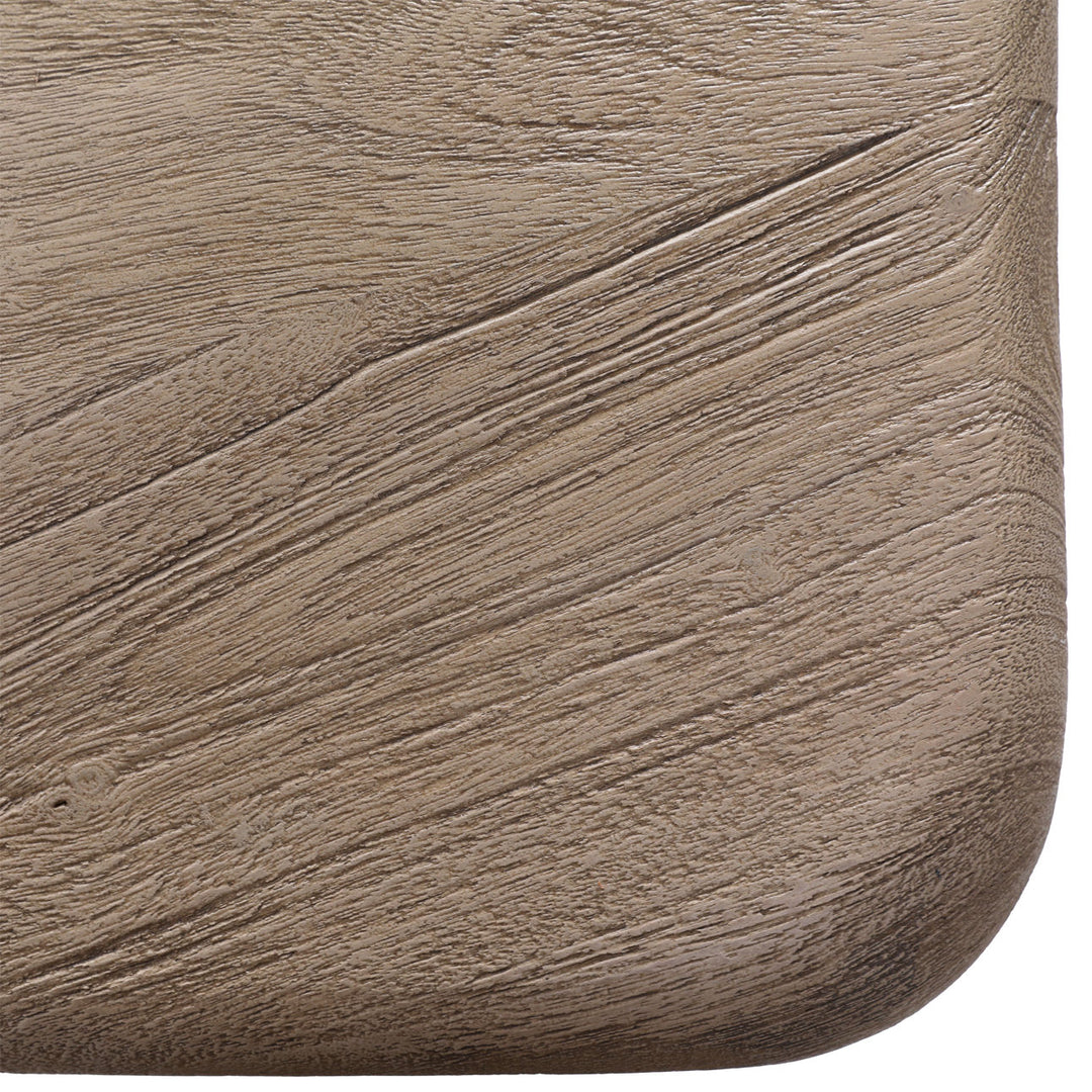 Maren Acacia Wood Dining Table, 94-inch · Weathered Natural, detail 1 view