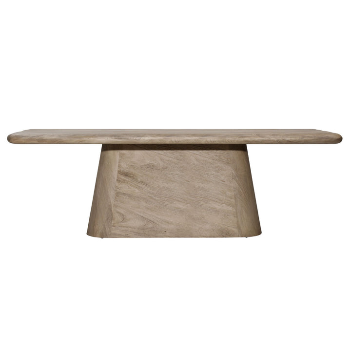 Maren Acacia Wood Dining Table, 94-inch · Weathered Natural, front view