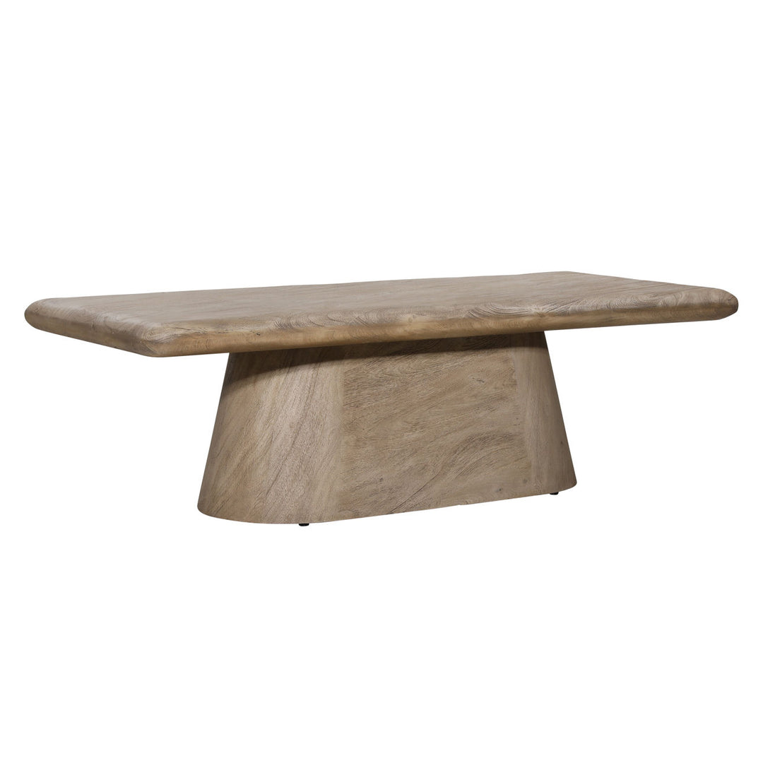 Maris Acacia Coffee Table, three-quarter studio view