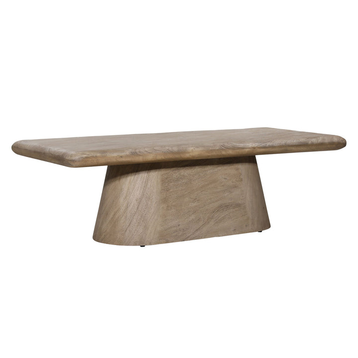 Maris Acacia Coffee Table, three-quarter studio view