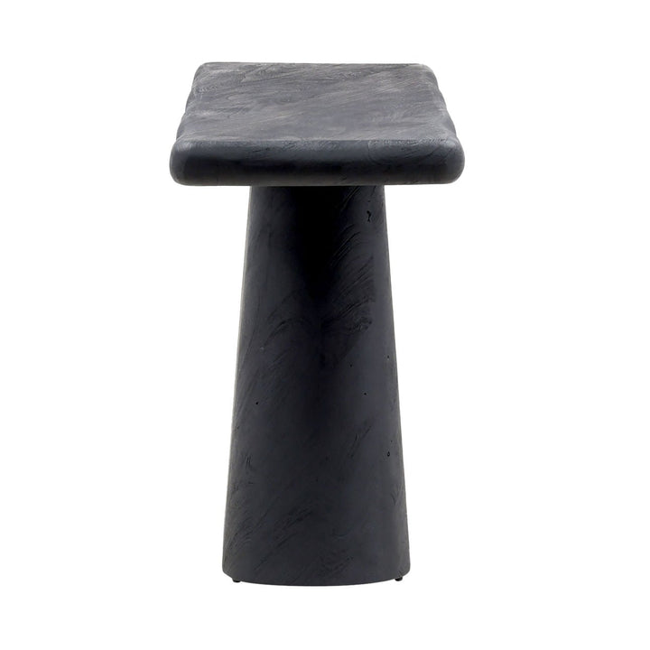 Mara Acacia Console Table, Black, profile view