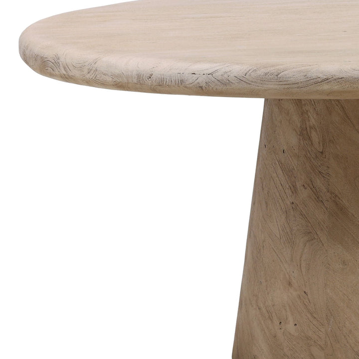 Maren Solid Acacia Round Dining Table, 60-inch, detail 3 view
