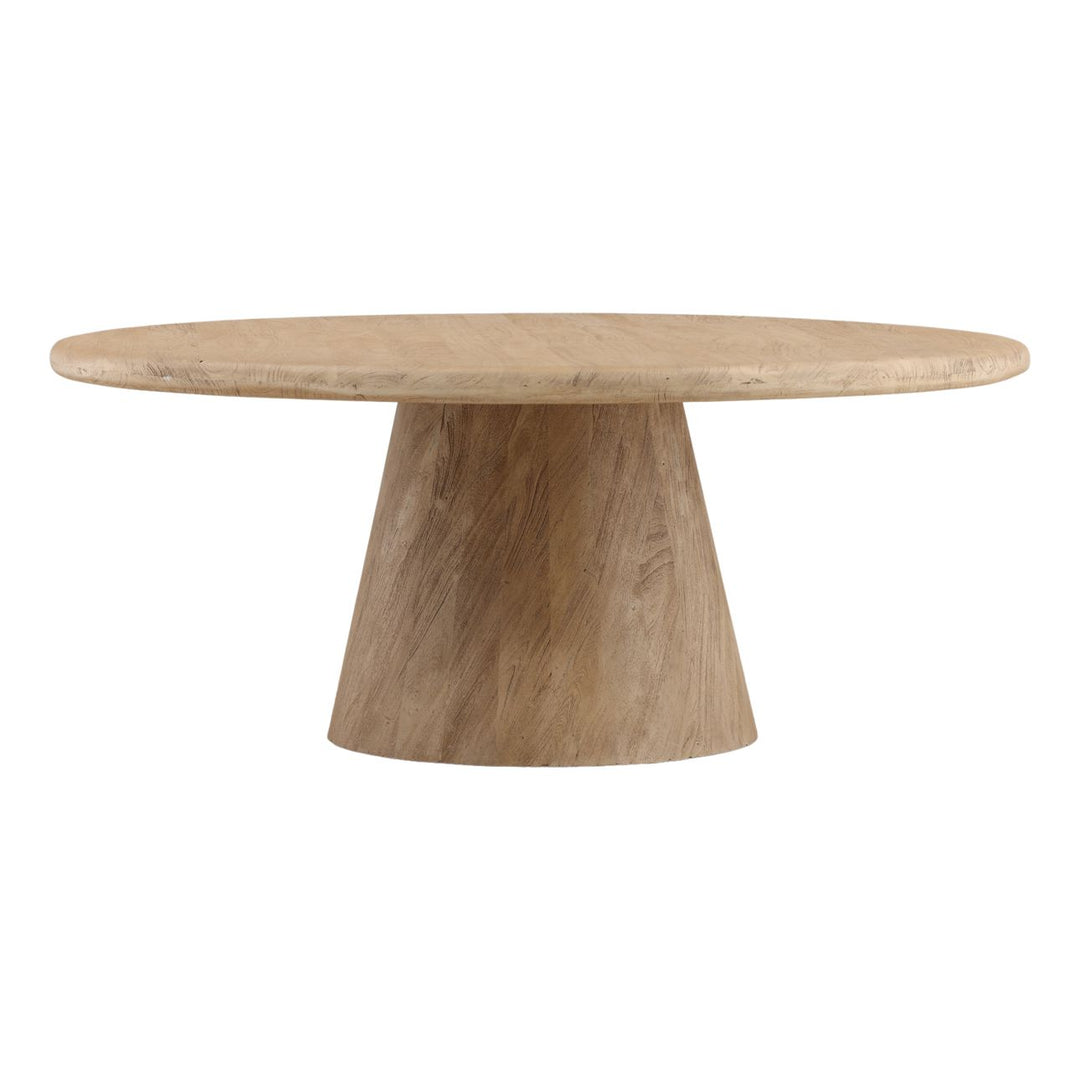 Maren Solid Acacia Round Dining Table, 72-inch, three-quarter studio view