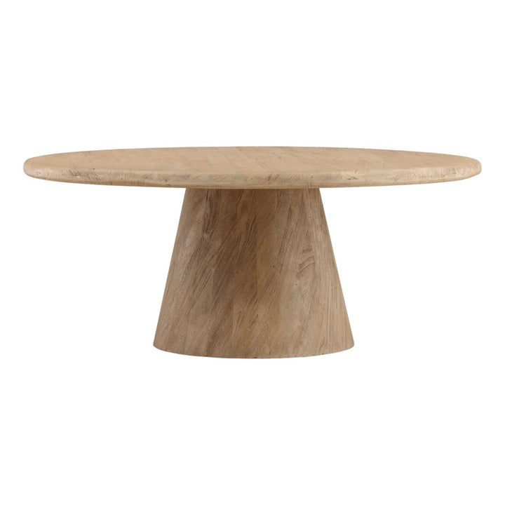 Maren Solid Acacia Round Dining Table, 72-inch, three-quarter studio view