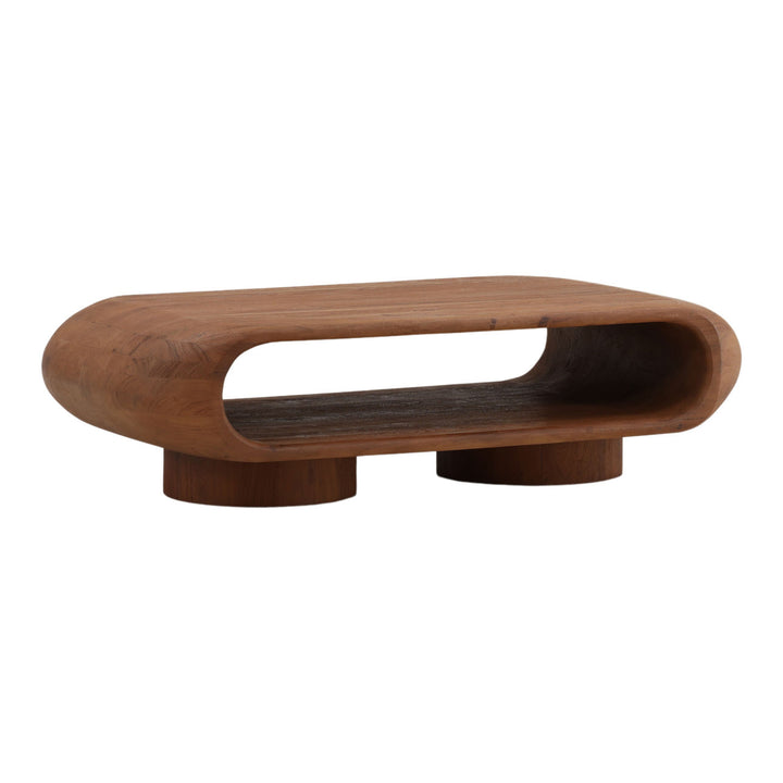 Roan Acacia Coffee Table, three-quarter studio view