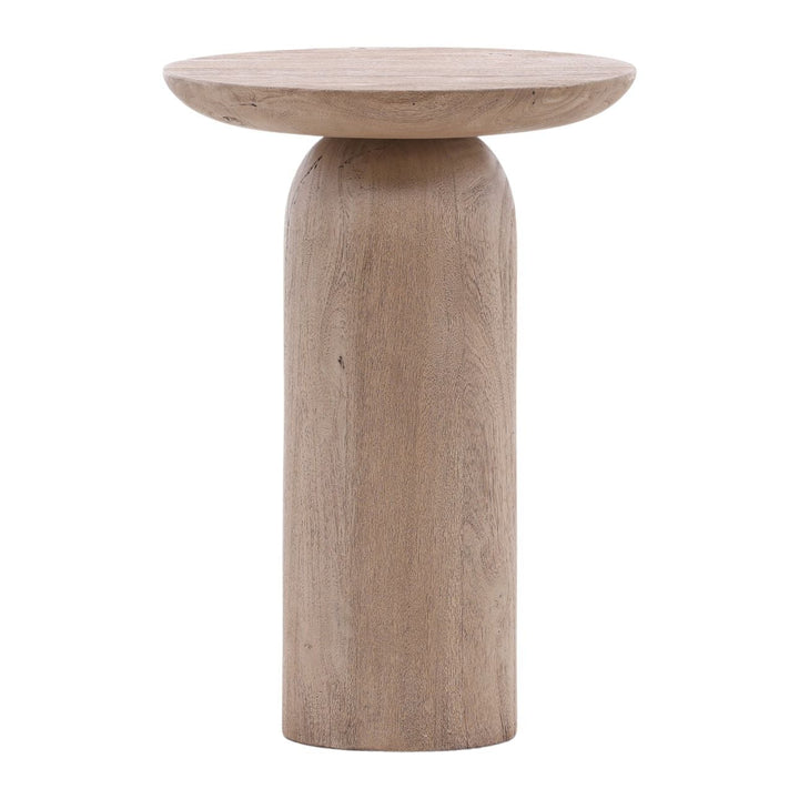 Hollis Acacia Side Table, three-quarter studio view