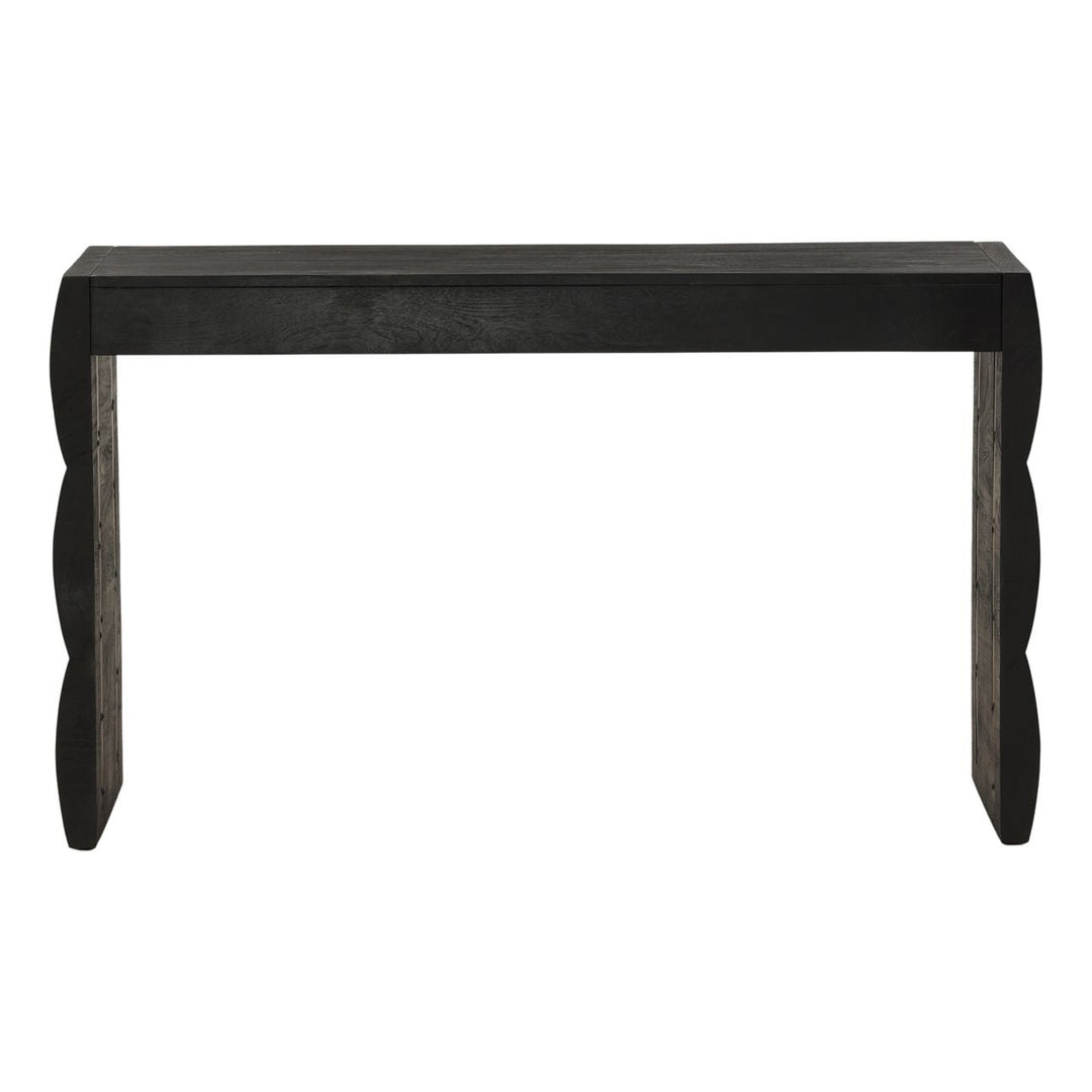 Nadia Black Acacia Desk, back view