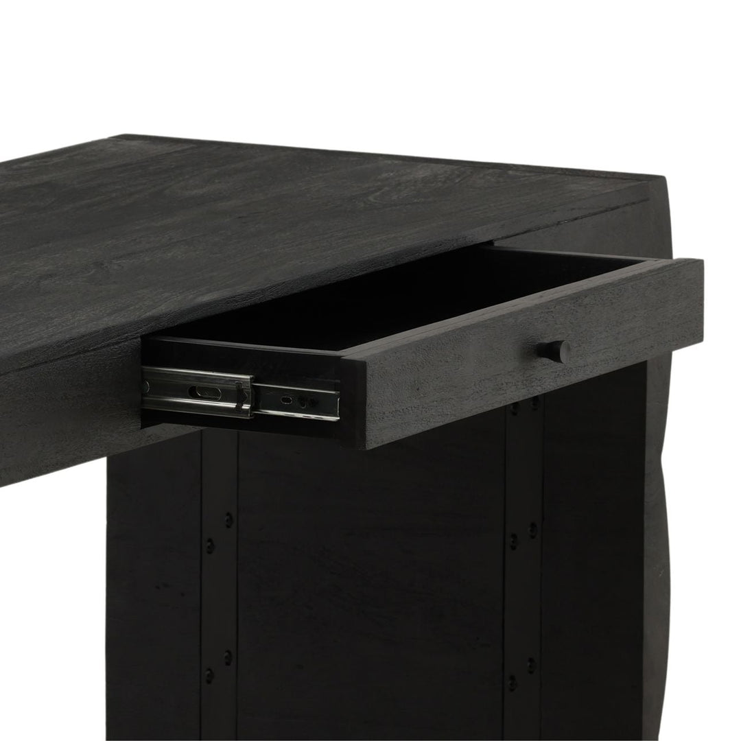 Nadia Black Acacia Desk, detail 1 view
