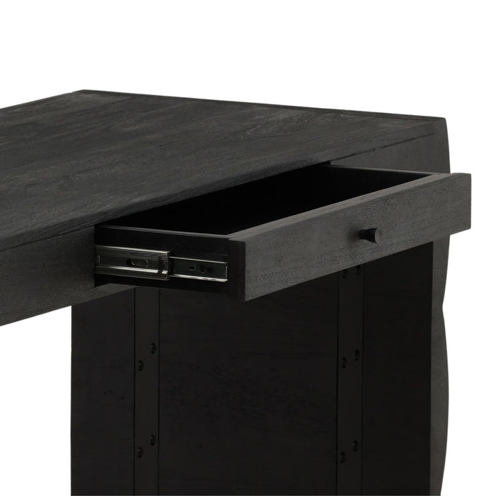 Nadia Black Acacia Desk, detail 1 view