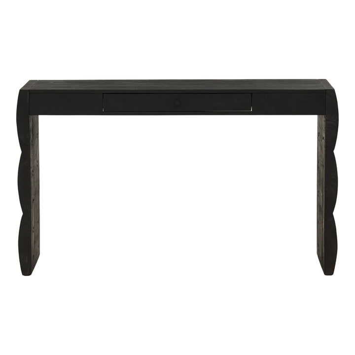 Nadia Black Acacia Desk, front view