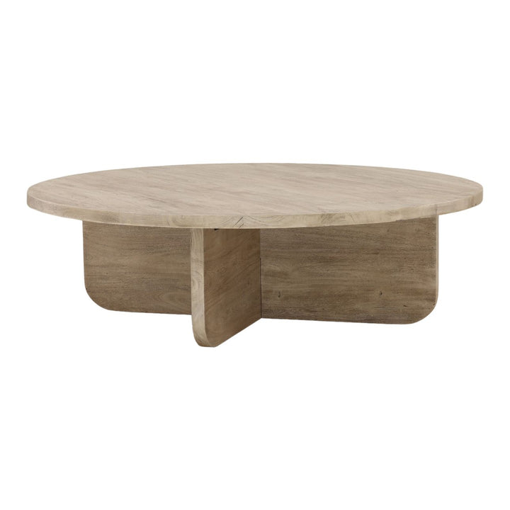 Colton Acacia Coffee Table, three-quarter studio view