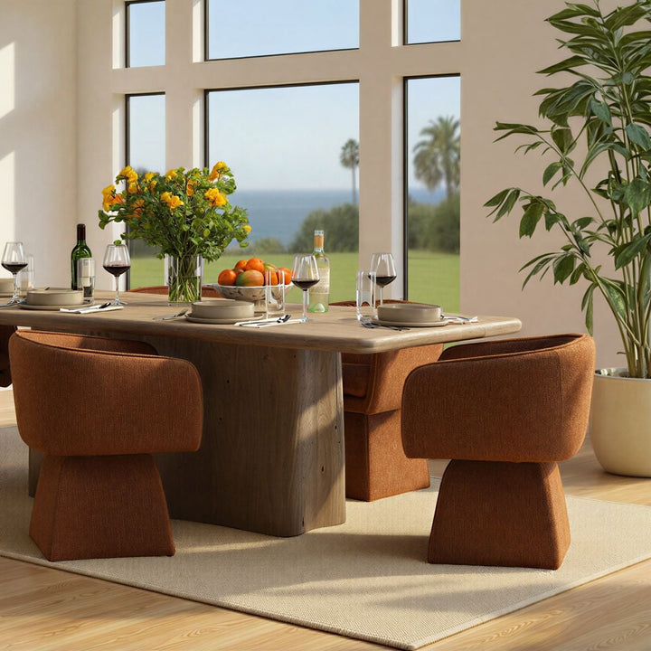 Callan Solid Acacia Dining Table, lifestyle view