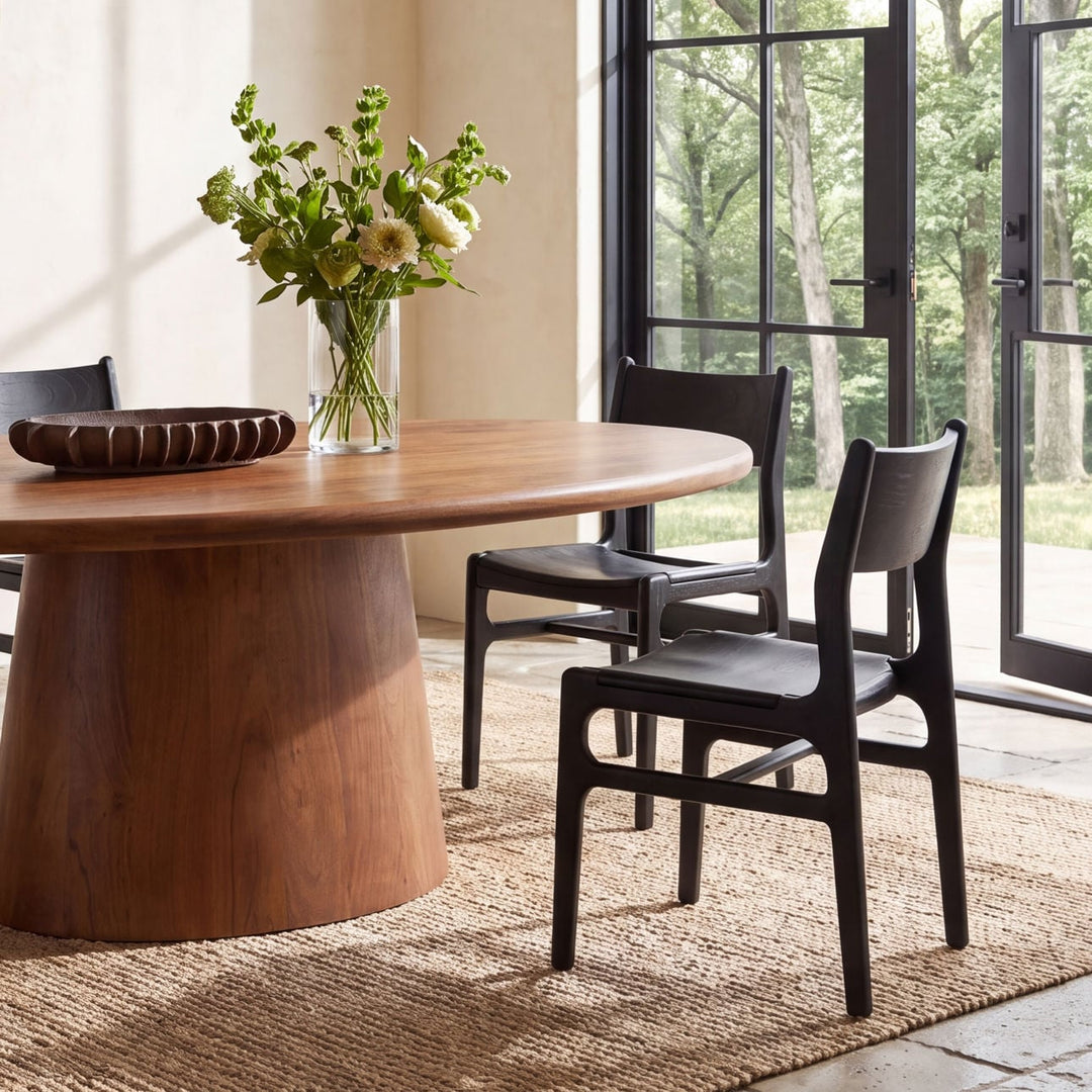 Fenwick Solid Acacia Dining Table, lifestyle view